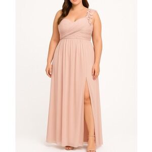 Ever Pretty Blush Pink Strapless Pleated Maxi Dress Small Formal NWT